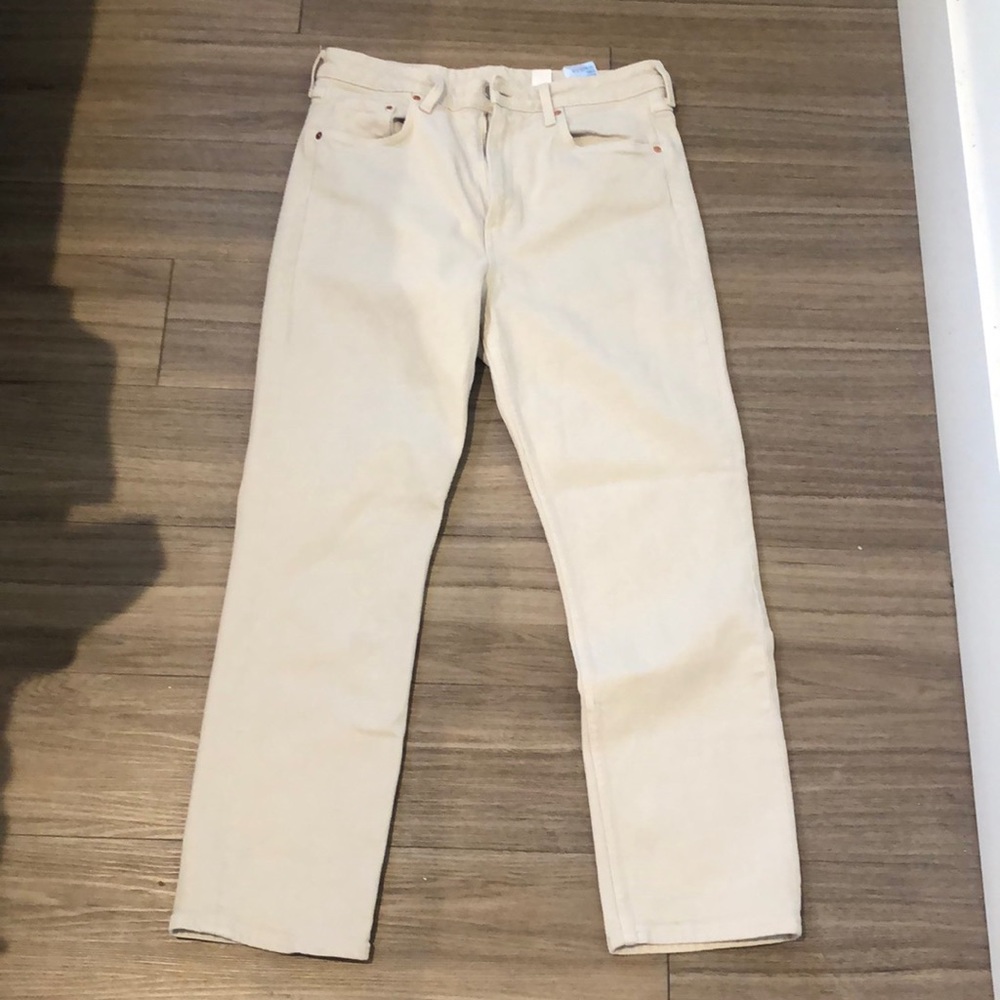 H&M Cropped Jeans / Beige/Cream / Size 10